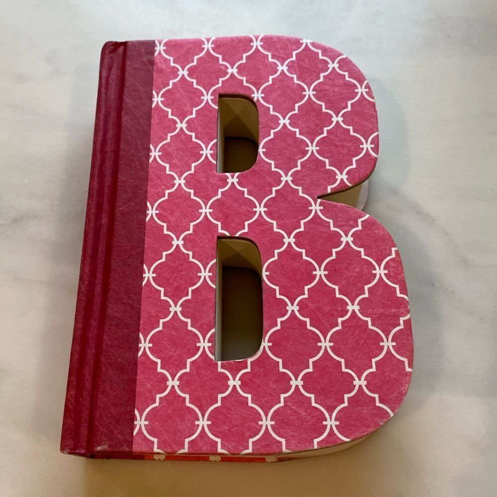 Initial B Pink Decorative Blank Cut out Book